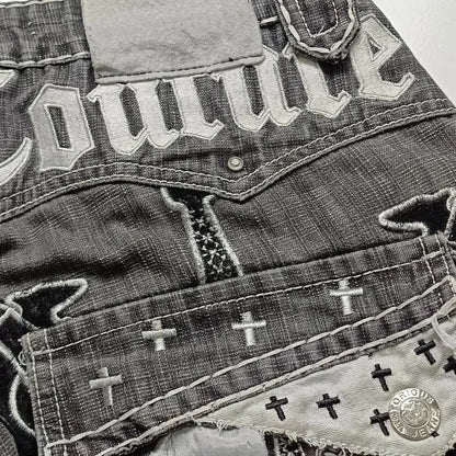 Loose Fit Vintage Letter Shorts