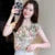 Women Summer Style Chiffon Blouses Shirts Lady Casual Short Ruffles Sleeve V-Neck Flower Printed Blusas Tops