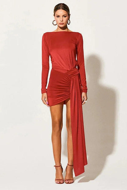 Lace-Up Backless Bodycon Mini Dress