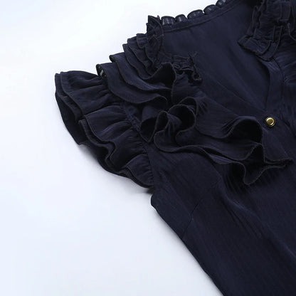 Sleeveless Lace-Up Corset Blouse