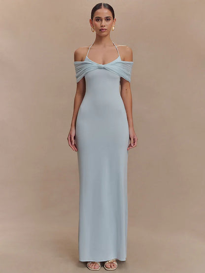 Off Shoulder Strapless Maxi Dress