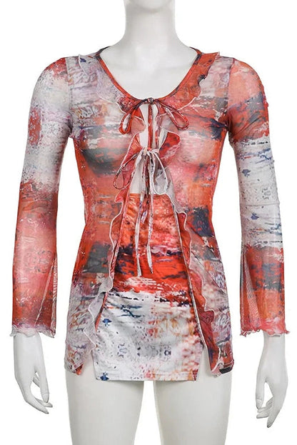 Elegant Slim Long Sleeve Mini Dress