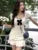 Y2K Ruffles Short Dresses for Women Slim Off Shoulder Puff Sleeve Birthday Party Dress Korean Fashion Summer New Vestidos Mujer