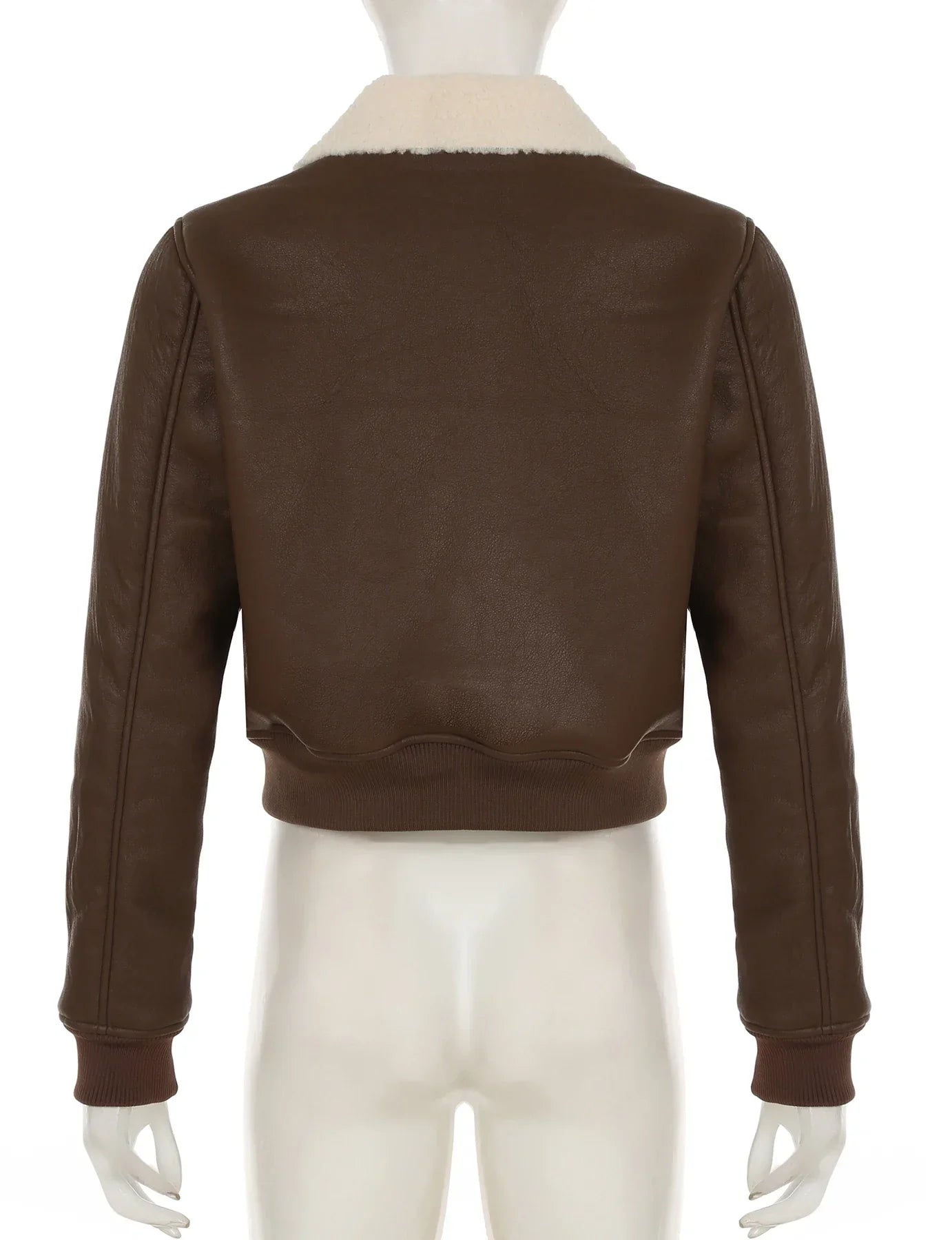 Casual Solid Patchwork Pu Leather Jackets Basic Turn-Down Collar Long Sleeve Coats Women Autumn Winter Fashion Lady