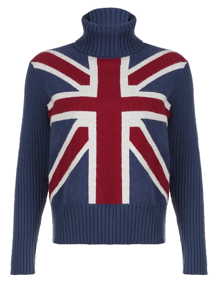New Autumn Winter Turtleneck Pullover Sweaters For Women American Retro Slim Casual Basic Knitted Jumpers
