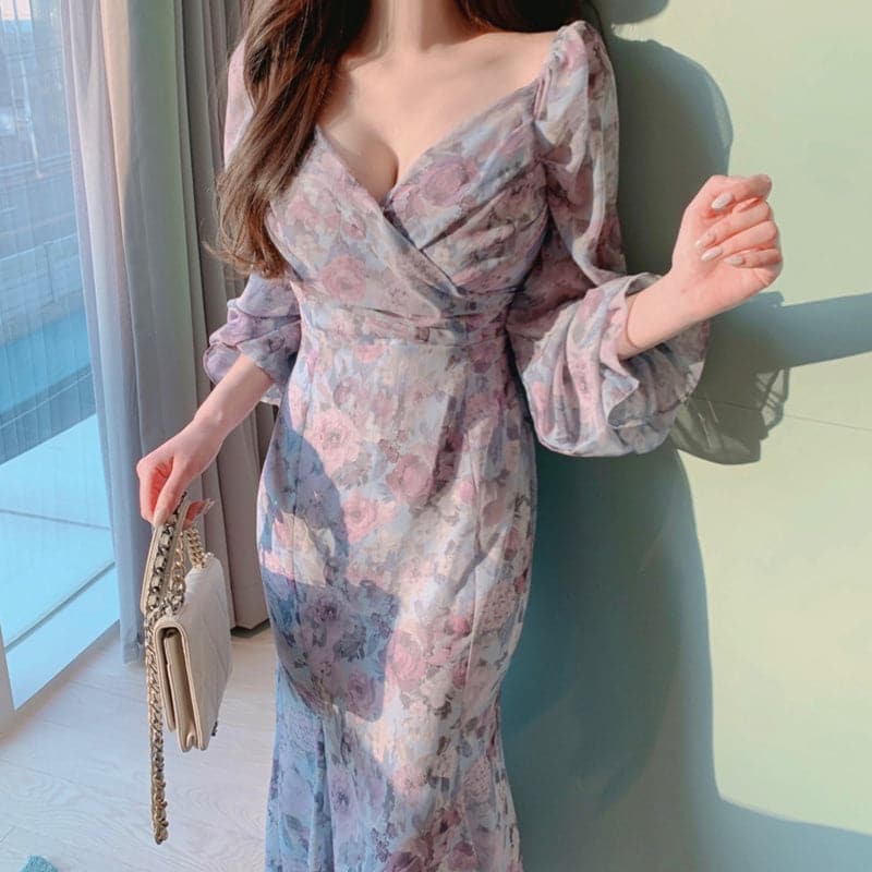 DressBetty - Sannian Women Spring Elegant V-neck Dress
