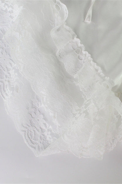 Satin Lace Patchwork Strappy Shorts Loungewear