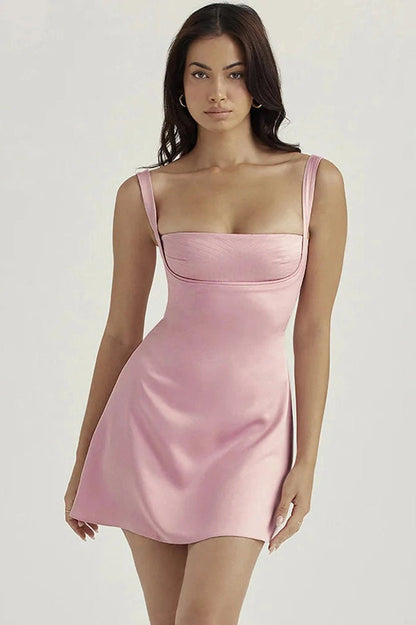 Backless Bodycon Mini Dress with Zipper