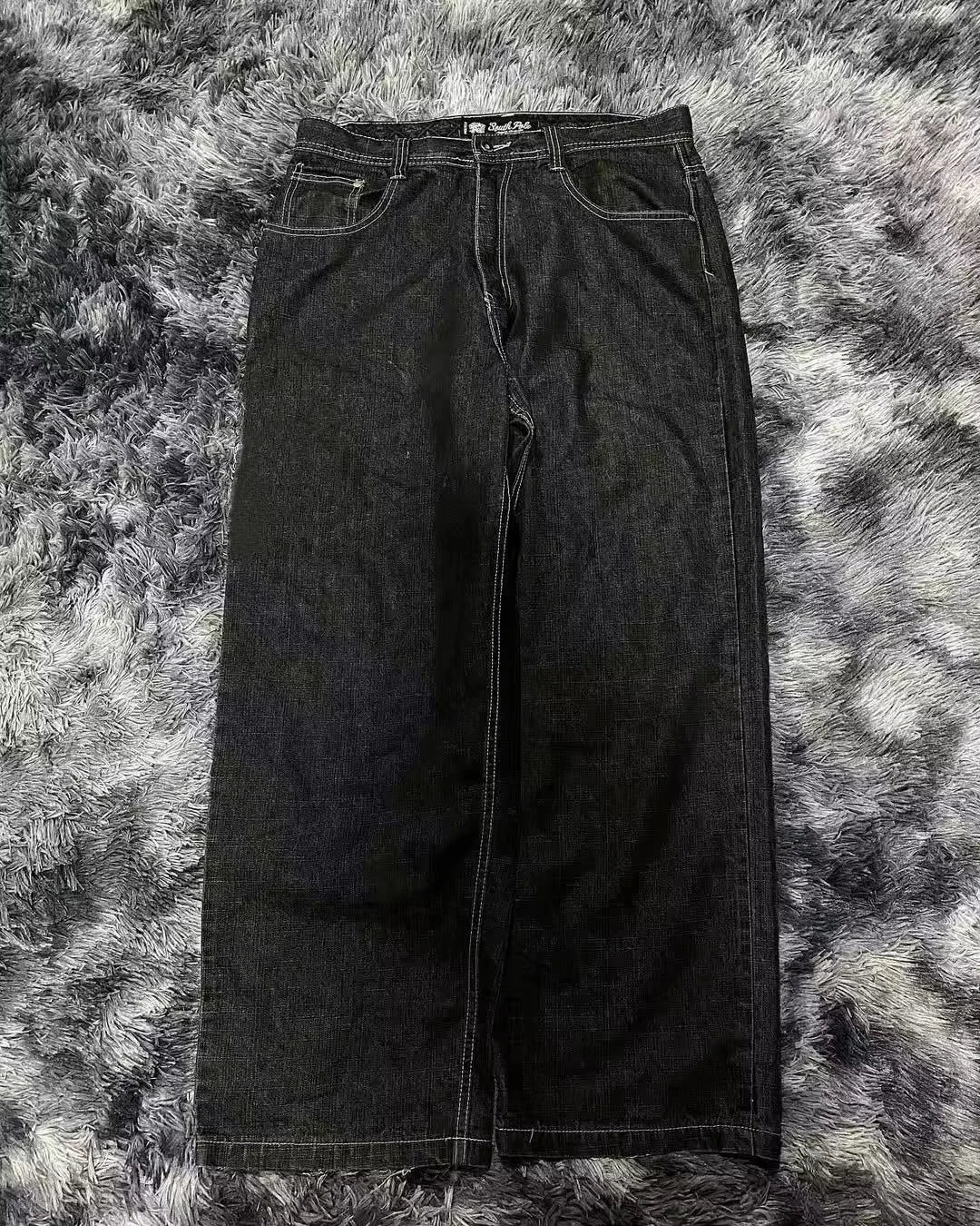 Letter Embroidery Wide Leg Pants