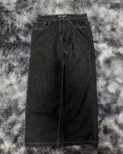 Letter Embroidery Wide Leg Pants