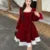 Autumn Shiny Velvet Midi Dresses for Women Long Sleeve Square Collar Oversize Ruffles Patchwork Christmas Party Dress Vestidos