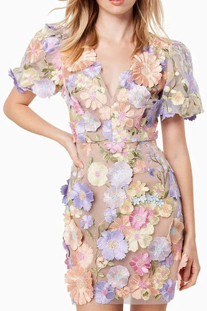 V-Neck Slim Fit Mini Dress