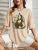 Playing Pranks On Mona Lisa Fitness Print Womens T Shirt Oversized Casual T-Shirt Casual Short Sleeve Cotton Loose Tshirt