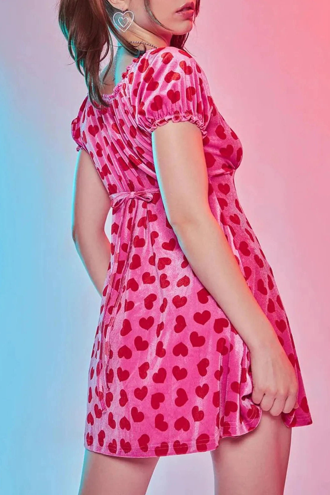 Elegant Printed Mini Dress with Short Sleeves