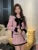Autumn Winter Tweed Two-Piece Skirt Set Women Short Jacket Coat + Mini Skirt Suits Elegant Korean Fashion Female Outfits