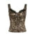 Y2K Leopard Print Square Collar Tank Top Lace Patchwork Lettuce Trim Hook Crop Tops Vintage Lady Fashion Streetwear