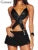 Shiny Women Bodysuits Sexy Cross Bandage Waistless Backless Slim Rompers Female Attractive Solid Nightout Club Camisoles