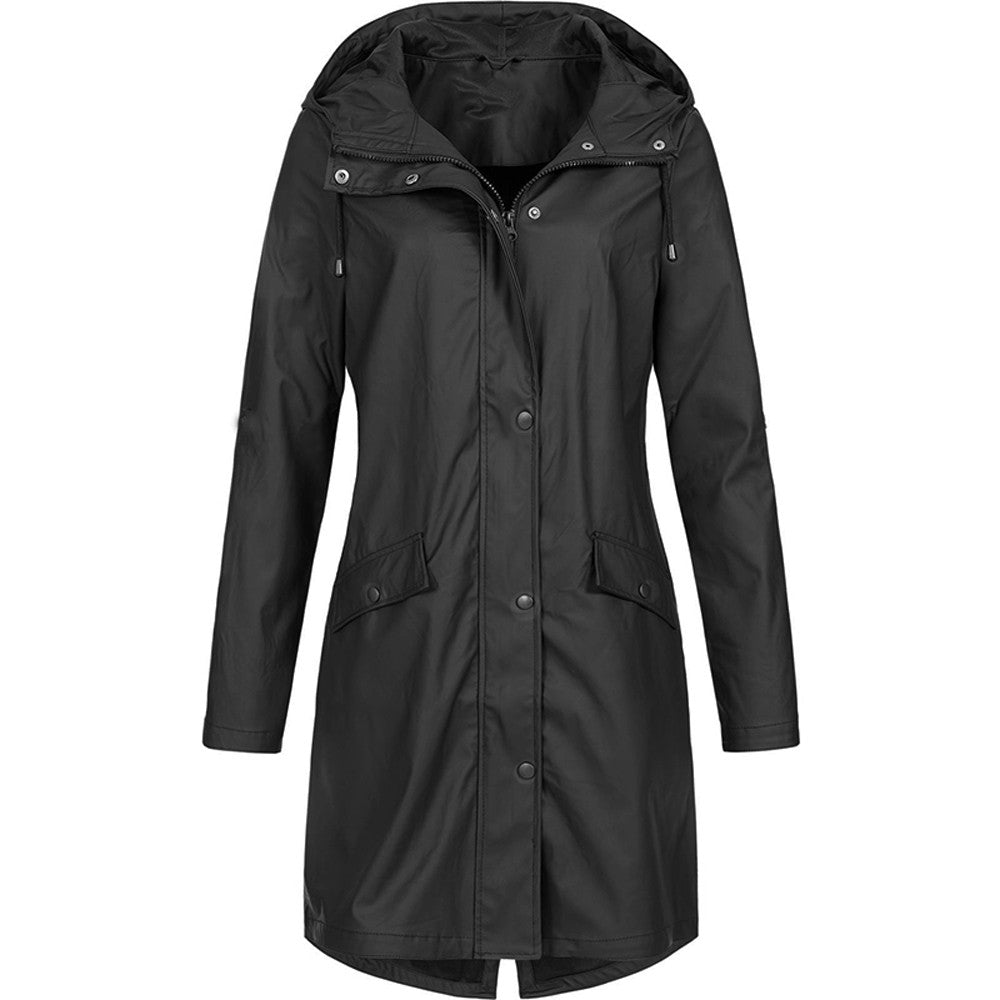 Chaqueta impermeable amarilla con capucha para mujer | Ideal para actividades al aire libre
