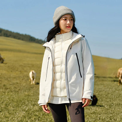 Down Jacket Women Three-Defense Rainproof Windproof Moisture Permeable Three-in-One  New Winter Two-Piece Down Jacket
