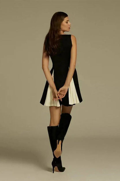 Sleeveless High Waist Mini Dress