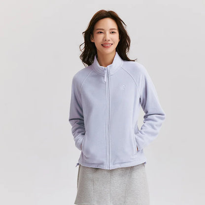 Coat Women Anti-Static Polar Fleece Slim Embroidery Versatile  New Winter Stand Collar Insert Shoulder Sleeve Jacket