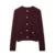 Autumn Knit Burgundy Women’s Cardigans O-neck Single-breasted Long Sleeve Pocket Top  Autumn Winter Lady All-match Knitwear