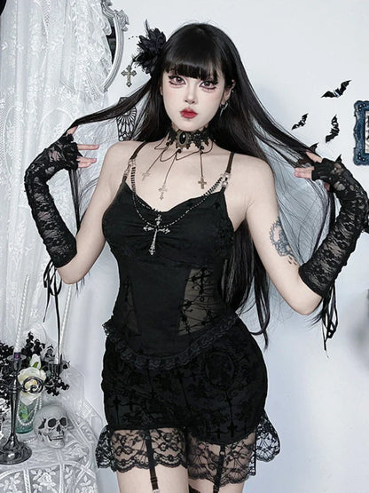 Chain Detachable Lace Corset