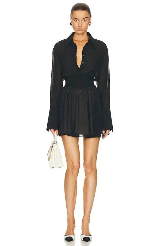 Elegant Loose Fit Mini Dress