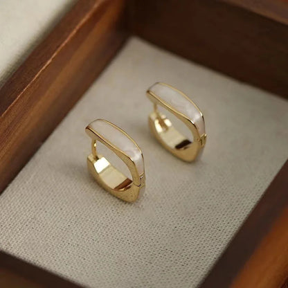 Lizakosht Fashion Square Imitation Pearl Earrings for Women Handmade Geometric Jewelry Gift