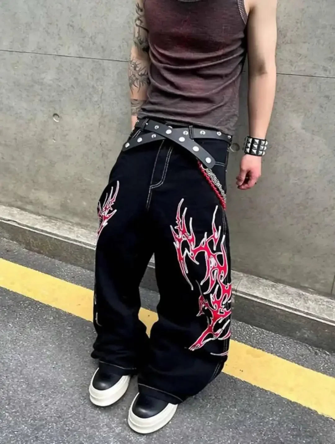 Harajuku Printing Denim Pants
