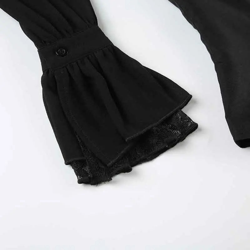 Slim Fit Lace Panel Blouse