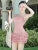 Spaghetti Strap Ruffles Sleeveelss Short Women’S Dresses Summer Casual Elegant Evening Party Bubble Fashion Clothing
