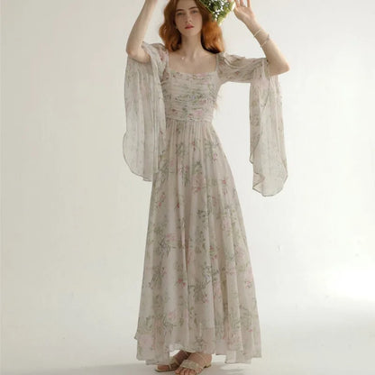 French Vintage Princess Long Dresses Women  Autumn New A-line Elegant Casual Evening Party Dress One Piece Vestidos Mujer