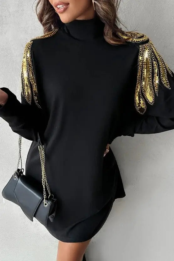 Sequin Mini Dress with Angel Wings