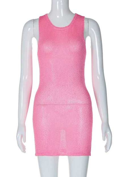 Sleeveless See-Through Mini Dress