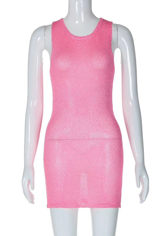 Sleeveless See-Through Mini Dress