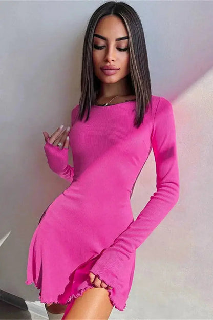 Ruffled Bandage Mini Dress - Ruffled Mini Dress