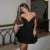 Sexy Plunge Backless Gown Dress For Women Elegant Solid Slim Sleeveless Mini Dress Female V Neck High Waist Party Vestido
