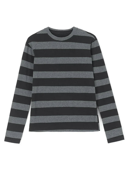 y2k Aesthetic T Shirt  Grey Striped Long Sleeve Tops Gothic E Girl Punk Dark Academia Clothes Streetwear
