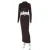 Fall New Skirts Suit Solid Color Long Sleeve Crop Top Twist Ruched Slim Lace Up Sexy Navel Exposed Skirt Matching Sets