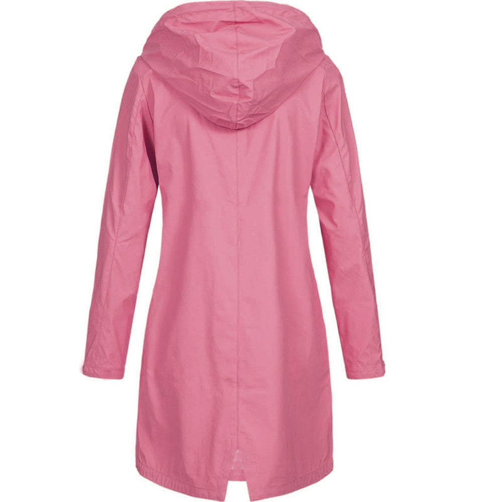 Chaqueta impermeable amarilla con capucha para mujer | Ideal para actividades al aire libre
