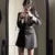Autumn Winter Mini Dresses for Women with Belt Turn-down Collar Patchwork O-neck Korean Fashion Blazer Dress Casual Vestidos