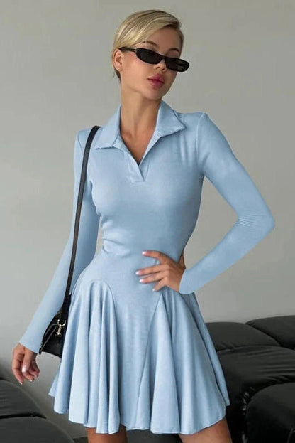 Elegant Slim Long Sleeve Mini Dress