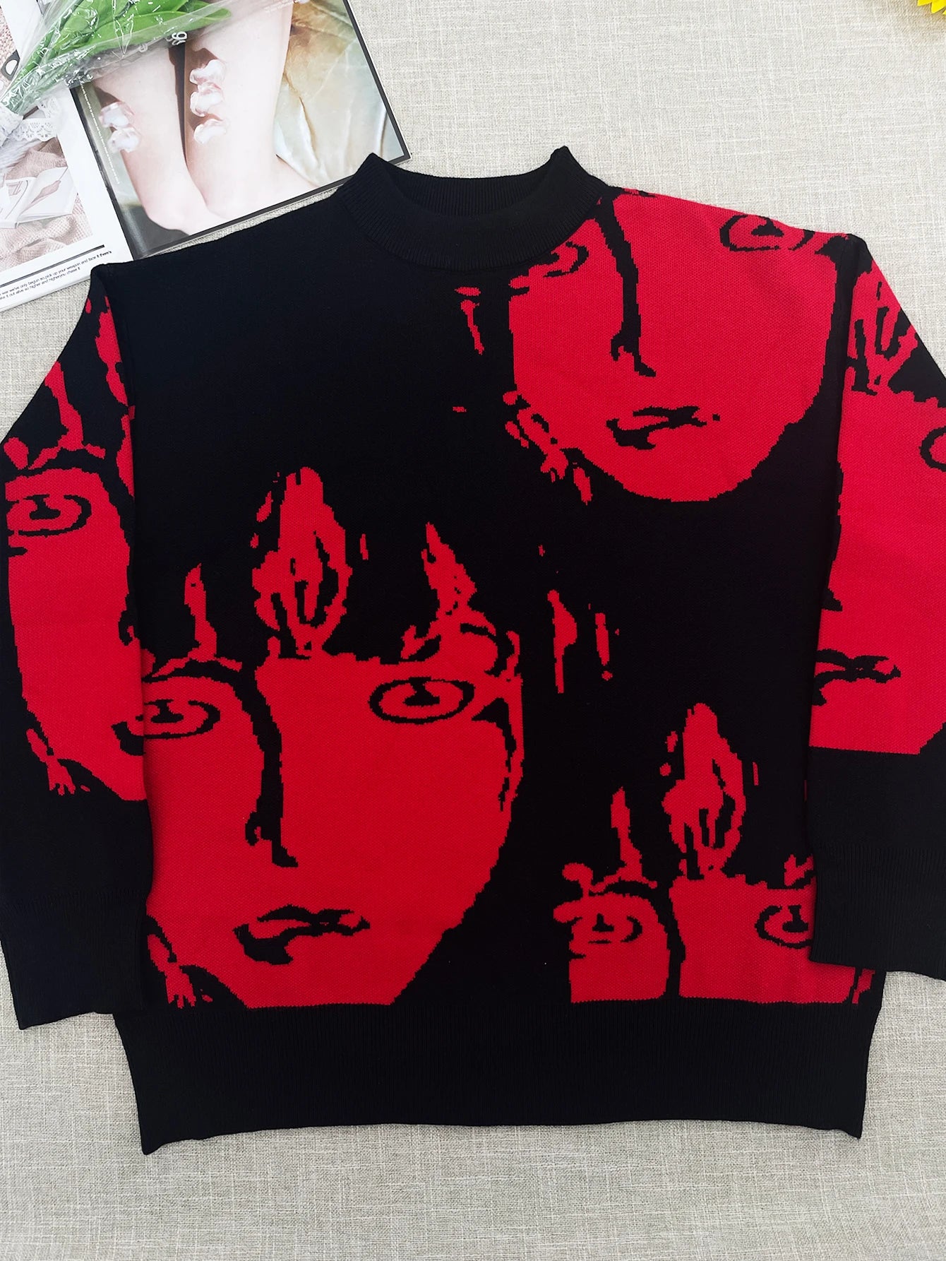 temperament commuter style pullover sweater for women’s autumn and winter new loose all-match crew-neck knitwear