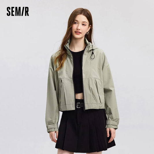 Outerwear Women Short Style Loose for Petite Women Spring Instagram Trendy Detachable Hooded Jacket Outdoor Style