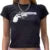 Y2K European and American Street Women’s Pistol Funny Print Short Naked T-shirt Fashion Slim Fit Casual Top