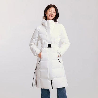 Down Jacket Women Long Length Parka  New Winter Goose Down Warm Outdoor Windproof Outerwear