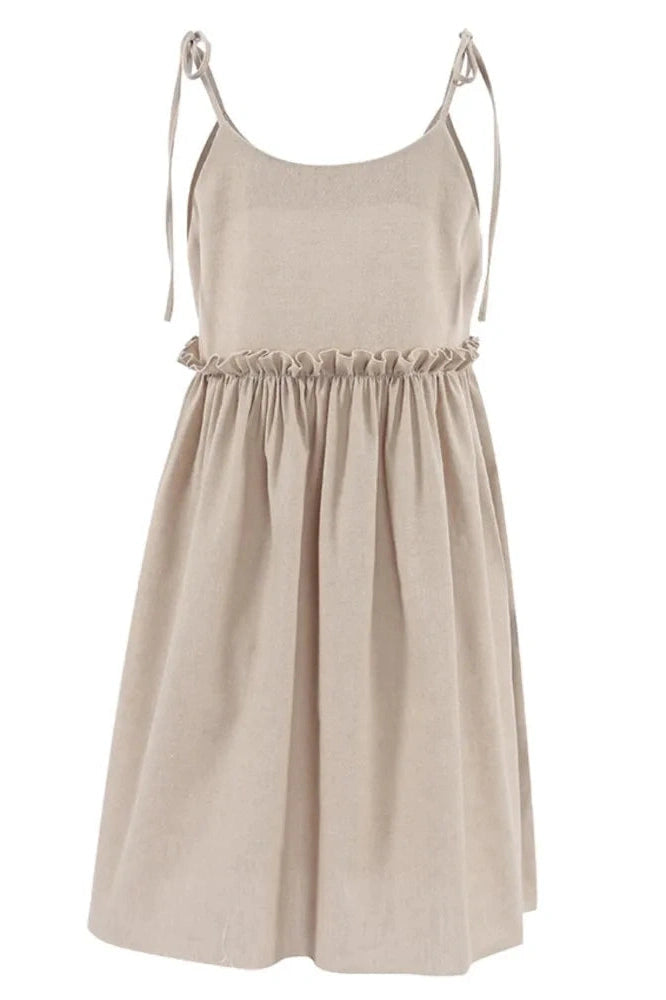 Lace-Up Spaghetti Strap A-Line Mini Dress