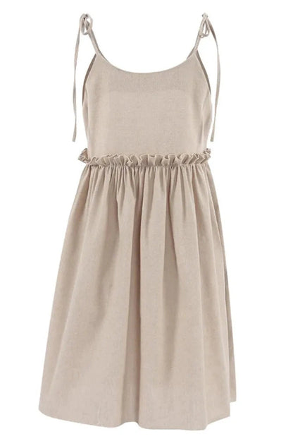 Lace-Up Spaghetti Strap A-Line Mini Dress