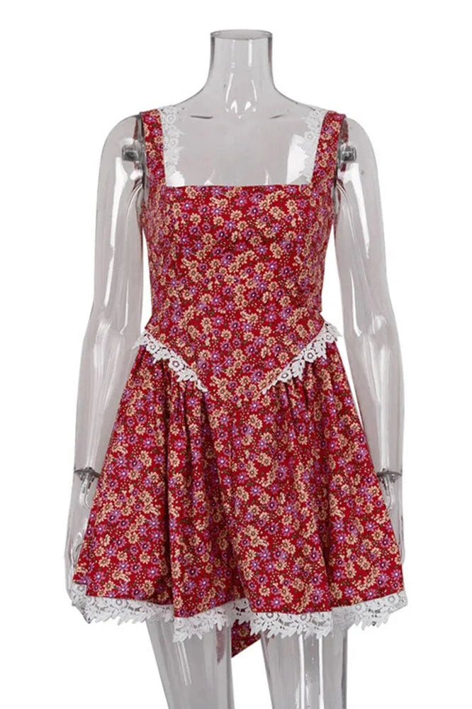 Strappy Sleeveless Mini Dress with High Waist